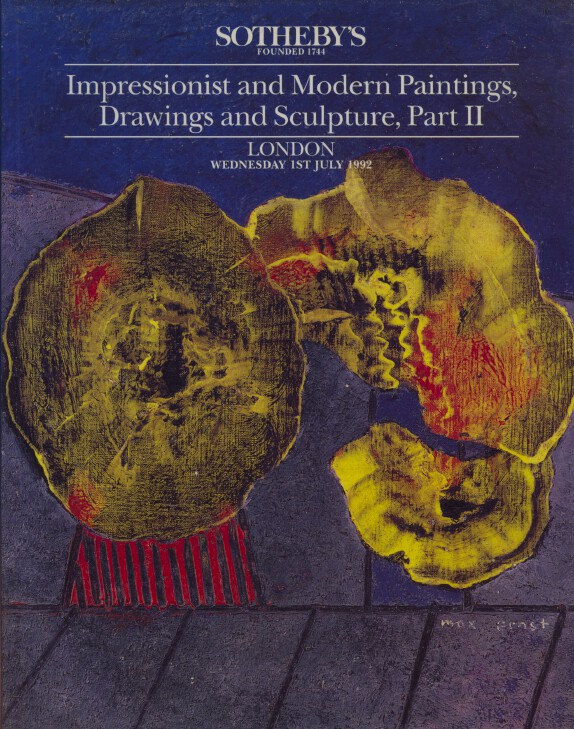 Sothebys July 1992 Impressionist & Modern Paintings Drawings & Sculpture P II