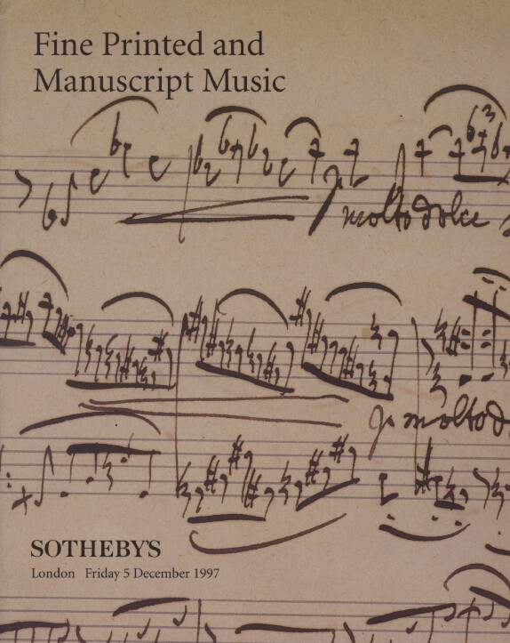 Sothebys December 1997 Fine Printed and Manuscript Music (Digital only)