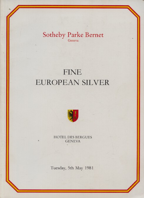 Sotheby Parke Bernet May 1981 Fine European Silver
