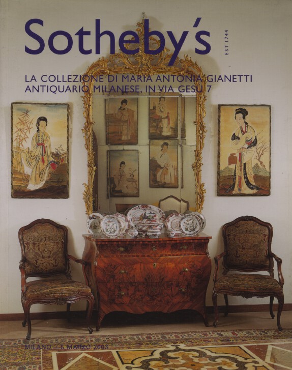 Sothebys March 2003 Maria Antonia Gianetti Collection Milanese Antiques Via Gesu - Click Image to Close