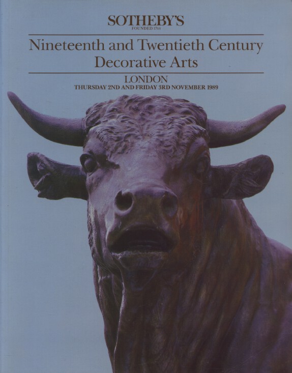 Sothebys November 1989 Nineteenth & Twentieth Century Decorative Arts