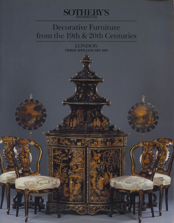 Sothebys January 1993 Decorative Furniture from the 19th & 20th Centuries