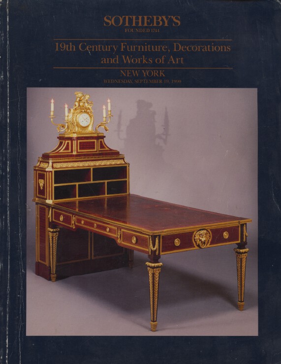 Sothebys September 1990 19th Century Furniture, Decorations & Works of Art