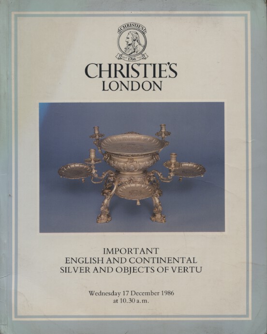 Christies December 1986 Important English & Continental Silver, Objects of Vertu