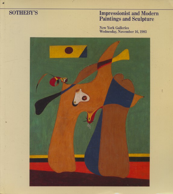 Sothebys November 1983 Impressionist & Modern Paintings and Sculpture