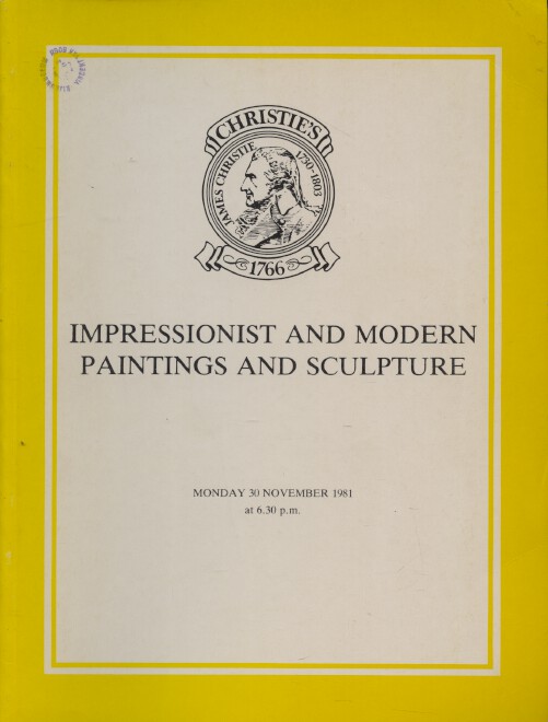 Christies November 1981 Impressionist and Modern Paintings and Sculpture