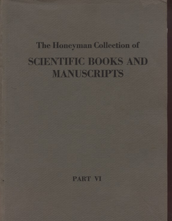 Sothebys 1980 Honeyman Collection of Scientific Books and Manuscripts Part VI