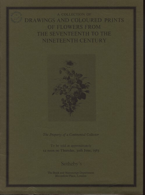 Sothebys June 1983 Drawings & Coloured Prints of Flowers from 17th-19th Century