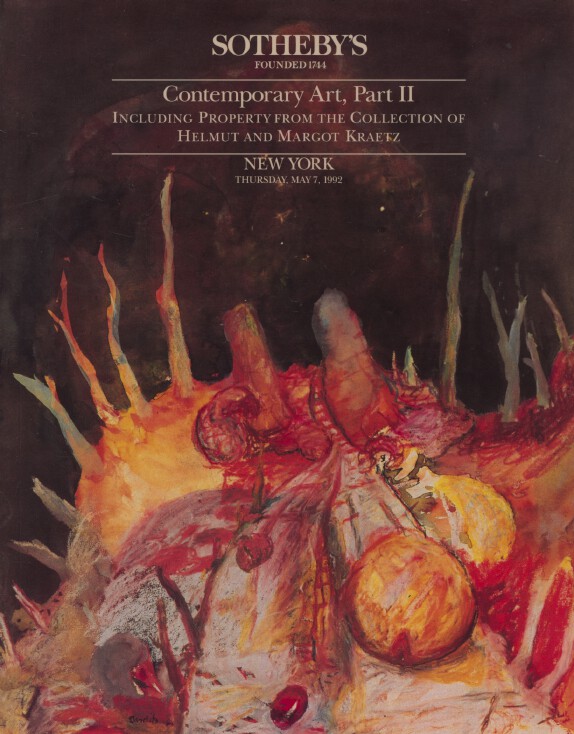 Sothebys May 1992 Contemporary Art, Part II including Kraetz Collection Sothebys May 1992 Contemporary Art, Part II including Kraetz Collection