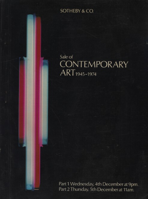 Sothebys December 1974 Contemporary Art 1945-1974