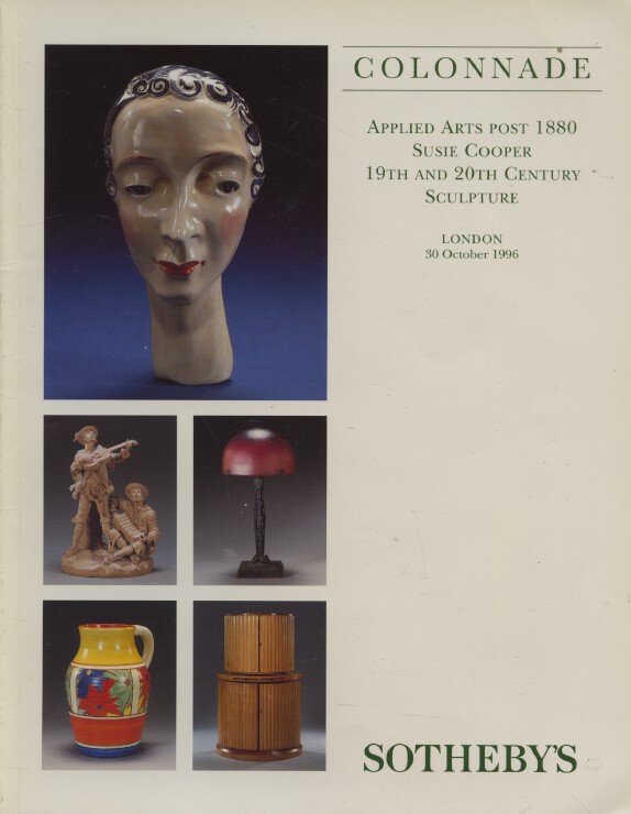 Sothebys Oct 1996 Applied Arts Post 1880 Susie Cooper & 19th & 20th C. Sculpture