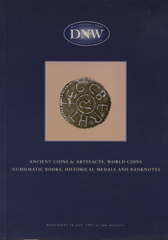 DNW July 1997 Ancient Coins & Artefacts, World Coins, Numismatic Books, Medals