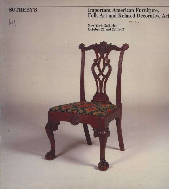 Sothebys Oct 1983 Important American Furniture, Folk Art & Decorative Arts