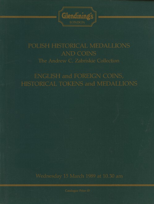 Glendinings March 1989 Polish Medallions & Coins Zabriskie Collection etc.