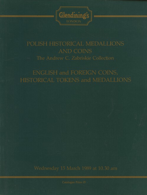 Glendinings March 1989 Polish Medallions & Coins Zabriskie Collection etc.