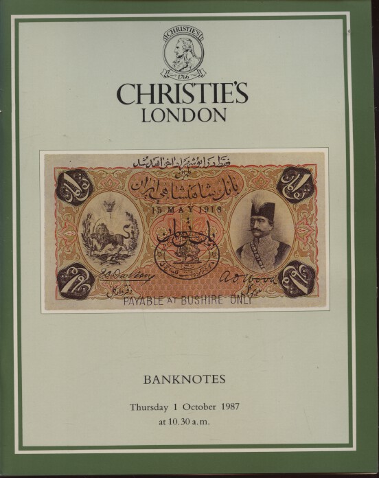 Christies October 1987 Banknotes