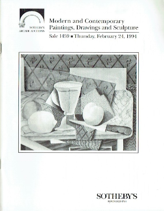 Sothebys February 1994 Modern & Contemporary Paintings, Drawings and Sculpture