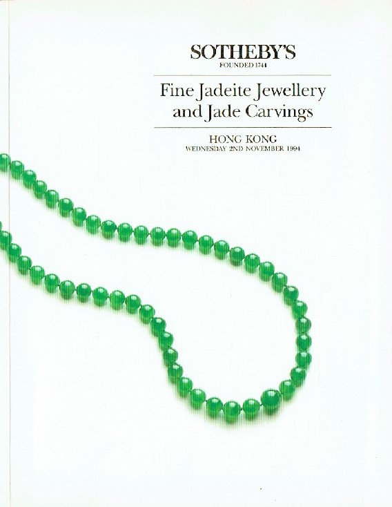 Sothebys November 1994 Fine Jadeite Jewellery and Jade Carvings