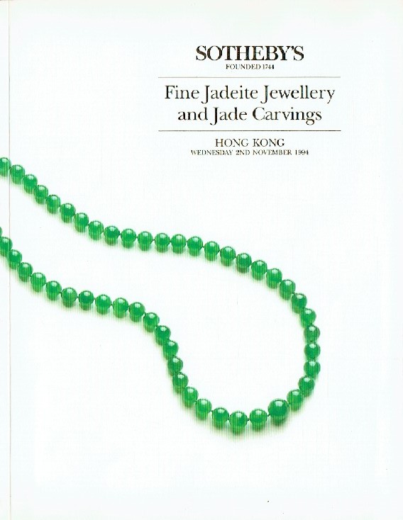 Sothebys November 1994 Fine Jadeite Jewellery and Jade Carvings