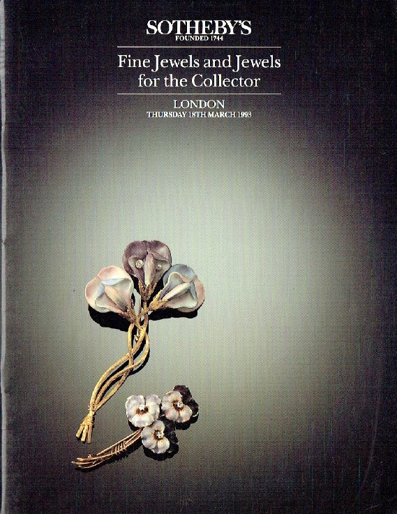 Sothebys March 1993 Fine Jewels and Jewels for The Collector