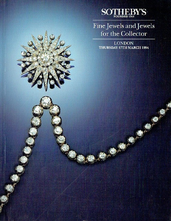 Sothebys March 1994 Fine Jewels and Jewels for The Collector