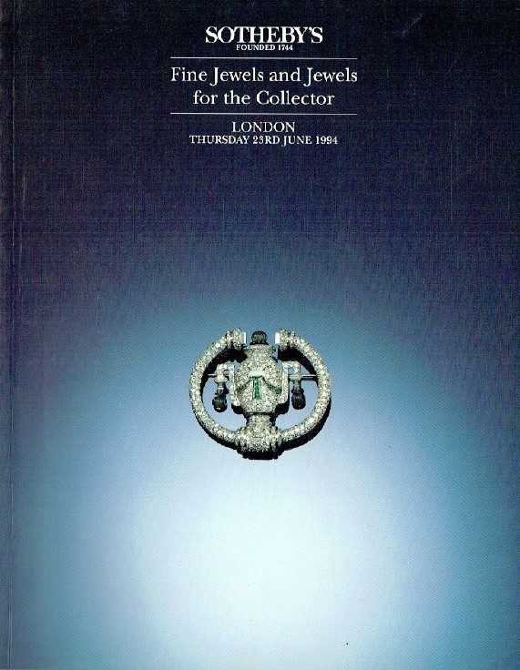 Sothebys June 1994 Fine Jewels and Jewels for The Collector