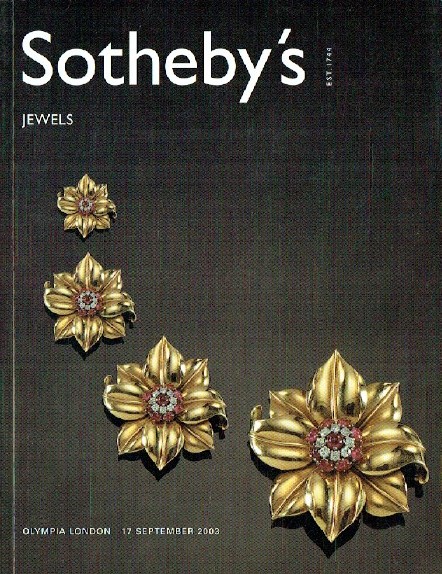 Sothebys September 2003 Fine Jewels and Jewels for The Collector (Digital only) Sothebys September 2003 Fine Jewels and Jewels for The Collector (Digital only)