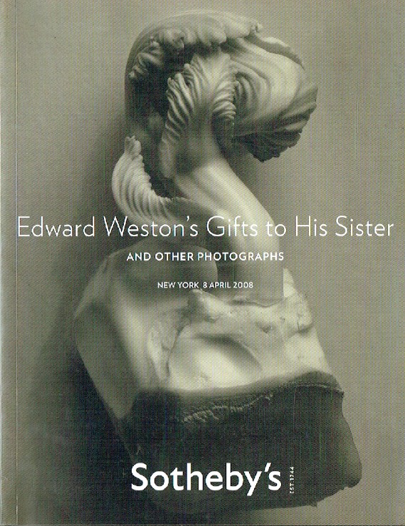 Sothebys April 2008 Edwards Weston's Gifts to his Sister & Photographs