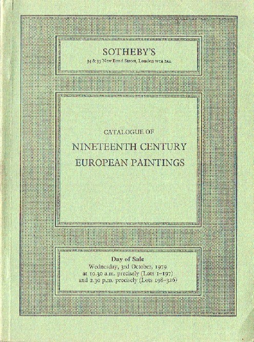 Sothebys October 1979 Nineteenth Century European Paintings