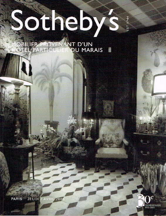 Sothebys April 2005 Furniture Originating From a Private Hotel Du Marais - Click Image to Close