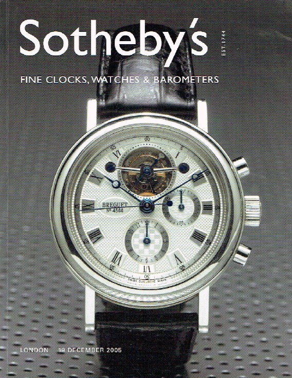 Sothebys December 2005 Fine Clocks, Watches and Barometers