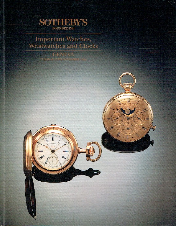 Sothebys November 1994 Important Watches, Wristwatches & Clocks