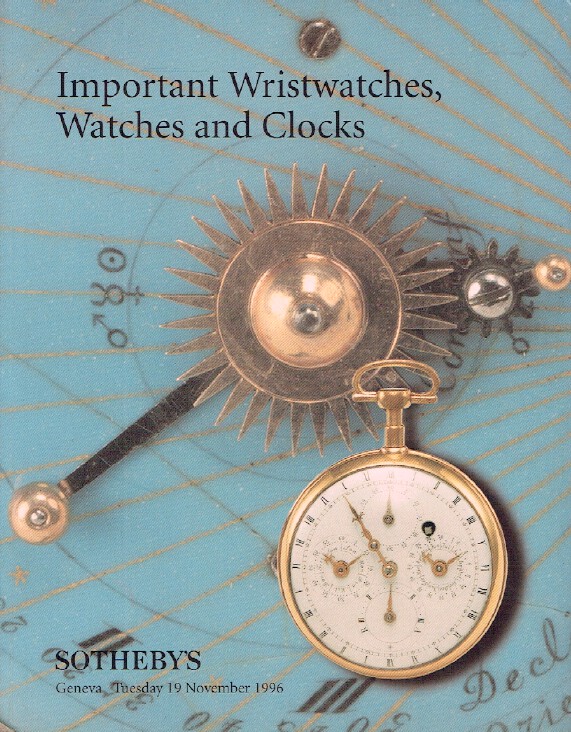 Sothebys November 1996 Important Wristwatches, Watches & Clocks