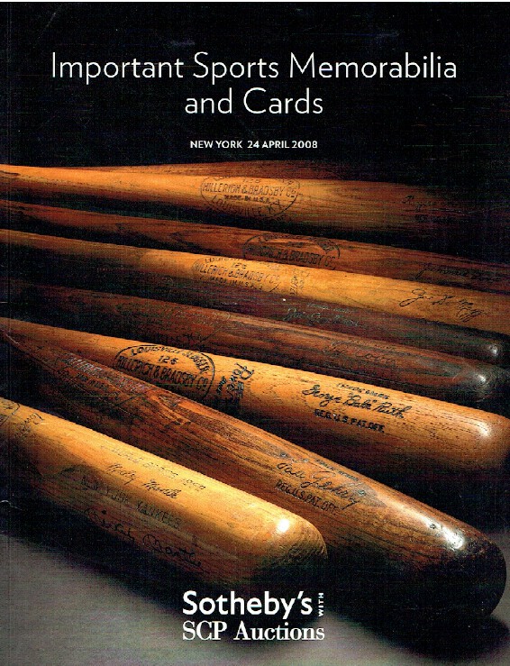 Sothebys April 2008 Important Sports Memorabilia and Cards