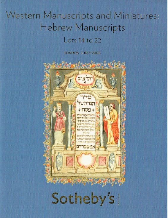Sothebys July 2008 Western Manuscripts and Miniatures - Hebrew