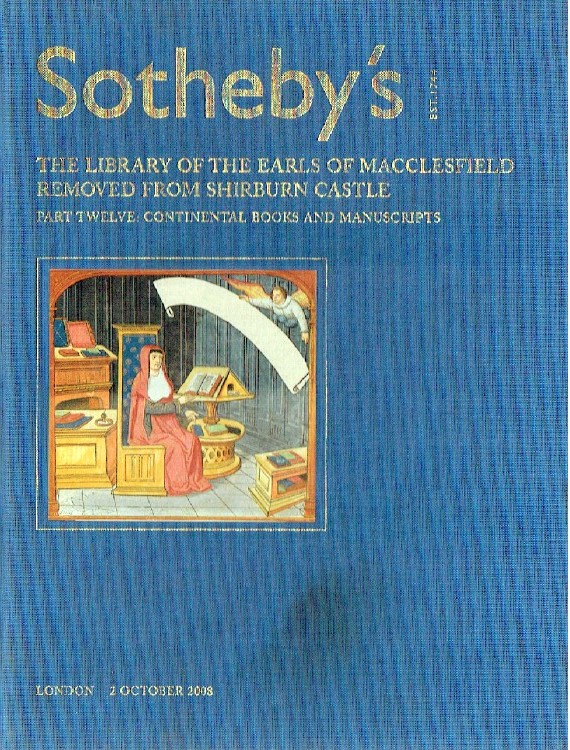 Sothebys October 2008 Macclesfield Library Part Twelve - Books and Manuscripts
