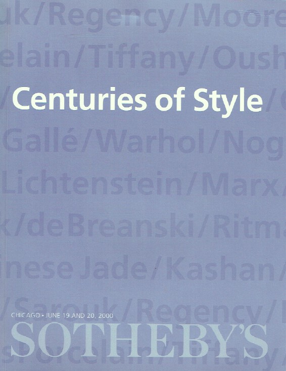 Sothebys June 2000 Centuries of Style / 20th Century Works of Art