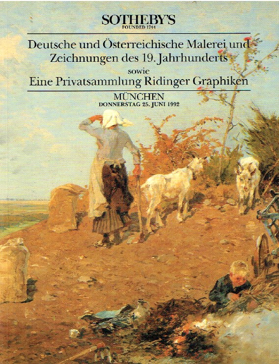 Sothebys June 1992 German, Austrian Paintings and 19th C Drawings