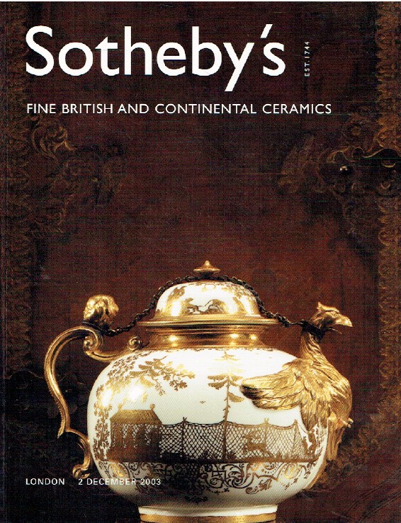 Sothebys December 2003 Fine British and Continental Ceramics