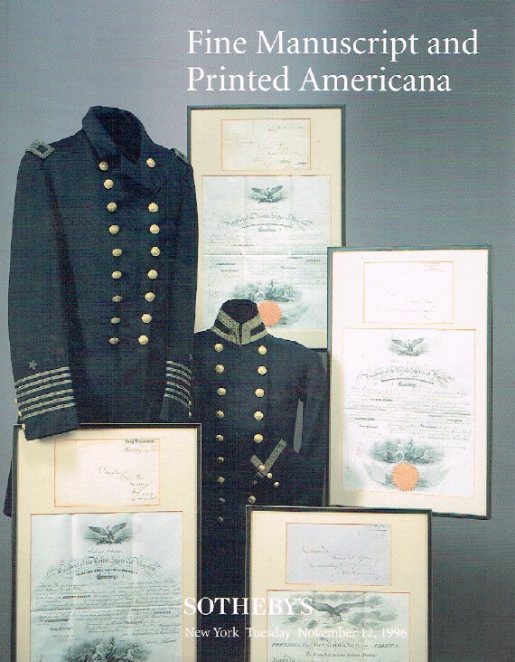 Sothebys November 1996 Fine Manuscripts and Printed Americana