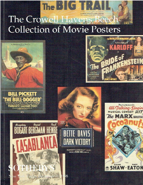 Sothebys December 1998 The Crowell Havens Beech Collection of Movies Posters