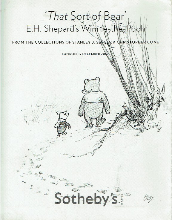 Sothebys December 2008 "That Sort of Bear" E.H. Shepard's Winnie - The - Pooh