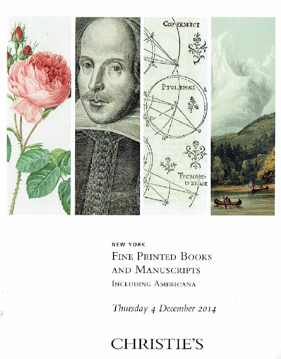 Christies December 2014 Fine Printed Books and Manuscripts Including Americana