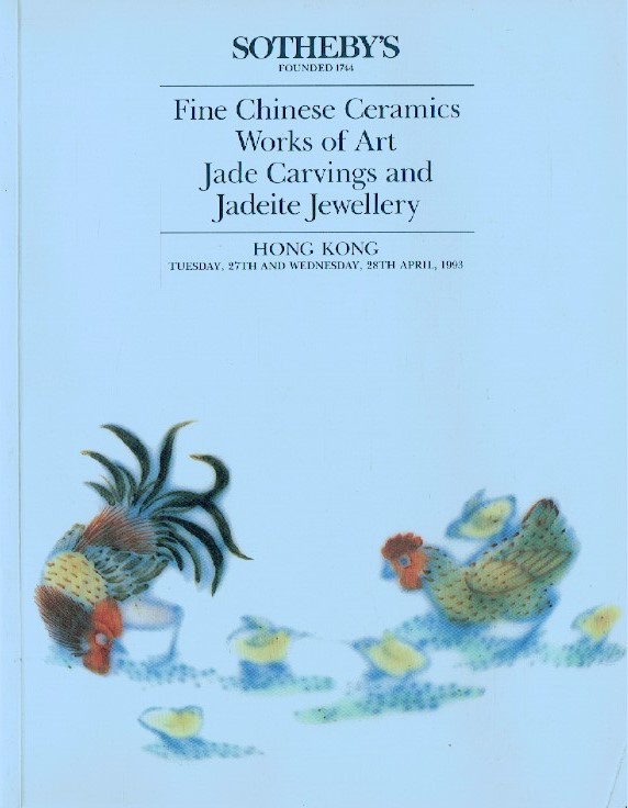 Sothebys April 1993 Fine Chinese Ceramics, WOA, Jade Carvings (Digital only)