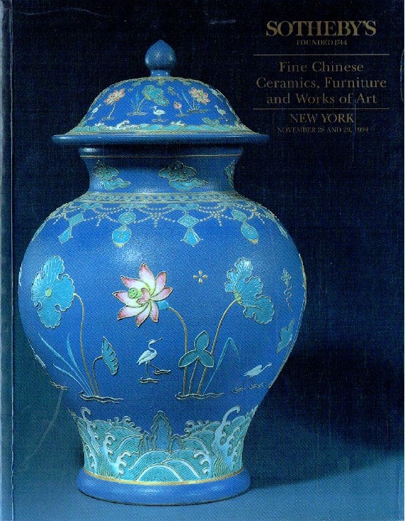 Sothebys November 1994 Fine Chinese Ceramics, Furniture & WOA (Digital Only)