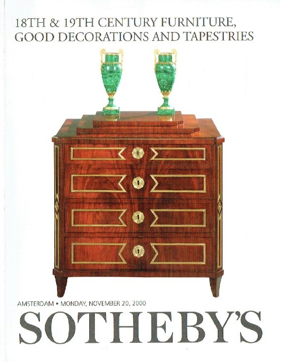 Sothebys November 2000 18th & 19th Century Furniture & Tapestries - Click Image to Close
