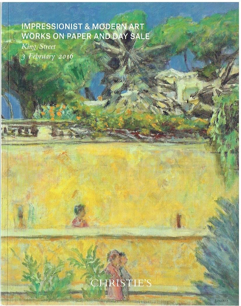 Christies February 2016 Impressionist & Modern Art Works on Paper