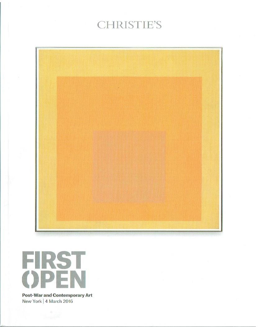 Christies March 2016 First Open Post-War & Contemporary Art