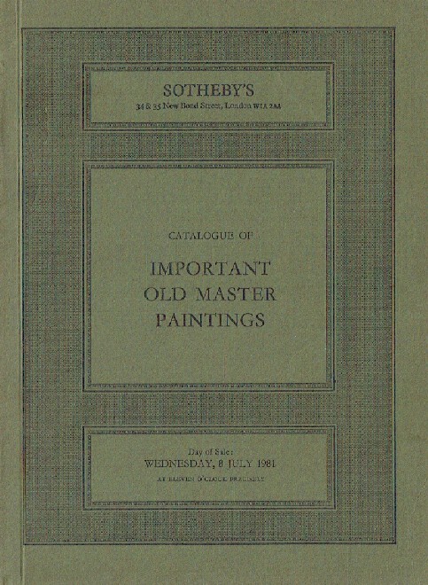 Sothebys July 1981 Important Old Master Paintings