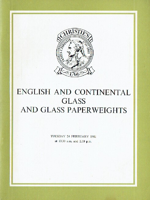 Christies 1981 English & Continental Glass, Paperweights